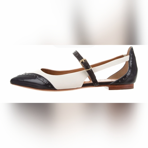 Tory Burch Bernadette Pointed-Toe Flats Black & Ivory Size 5.5 - Picture 5 of 11